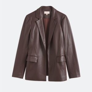 Skies are Blue Faux Leather Boyfriend Blazer